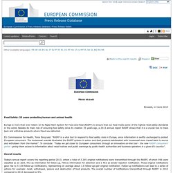 EUROPE 13/06/14 Food Safety: 35 years protecting human and animal health.