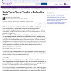 Safety Tips for Women Traveling or Backpacking Alone