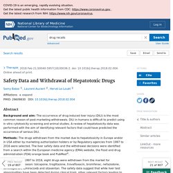 Safety Data and Withdrawal of Hepatotoxic Drugs - PubMed