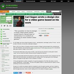 Carl Sagan wrote a design doc for a video game based on his work