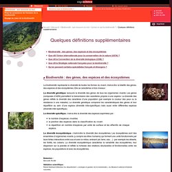 CNRS/sagascience - Quelques définitions supplémentaires