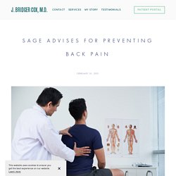 Sage Advises for Preventing Back Pain