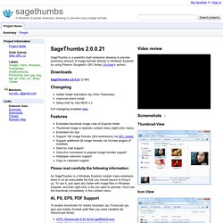 sagethumbs - A Windows Explorer extension allowing to preview many image formats
