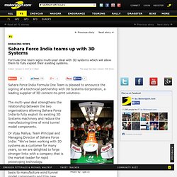 Sahara Force India teams up with 3D Systems