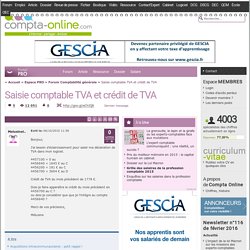Saisie comptable TVA et crédit de TVA