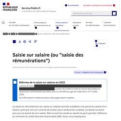 Saisie sur salaire (ou "saisie des rémunérations")