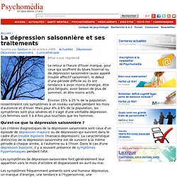 La dépression saisonnière et ses traitements