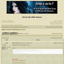 Afficher le sujet - Appels à Textes et Illustrations en cours