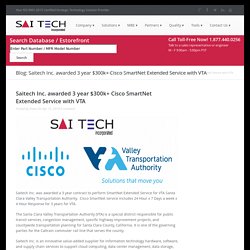 Saitech Inc. awarded 3 year $300k+ Cisco SmartNet Extended Service with VTA - Saitech Inc.