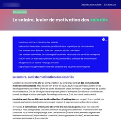 Le salaire, levier de motivation des salariés