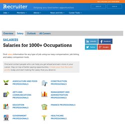 Salaries for over 1000+ Occupations