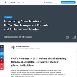 Open Salaries at Buffer: Our Transparent Formula and All Our Salaries
