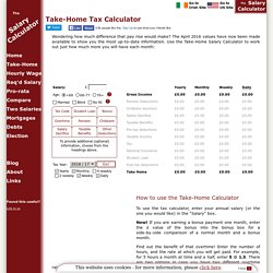The Salary Calculator - Take-Home tax calculator