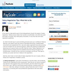 Salary Negotiation Tips: What Not to Do - PayScale Resources