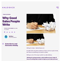 Why Good Sales People Write