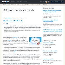 Salesforce Acquires Dimdim: Online Collaboration «