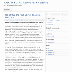 JDBC and ODBC Access For Salesforce