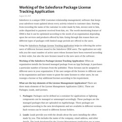 Working of the Salesforce Package License Tracking Application – Telegraph