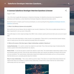 5 Common Salesforce Developer Interview Questions & Answer