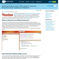 Building Mobile Apps With Mobile Pack for Knockout And Salesforce Platform