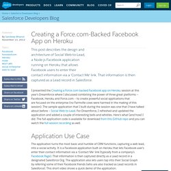 Creating a Force.com backed Facebook app on Heroku