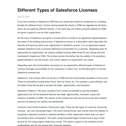 Different Types of Salesforce Licenses - Salesforce Dotsquares