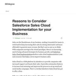 Reasons to Consider Salesforce Sales Cloud Implementation for your Business