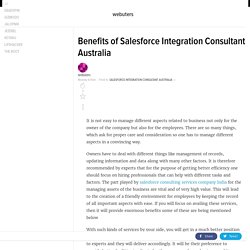 Benefits of Salesforce Integration Consultant Australia