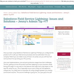 Salesforce Field Service Lightning: Issues and Solutions