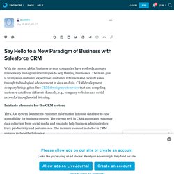 Say Hello to a New Paradigm of Business with Salesforce CRM: ariztech — LiveJournal
