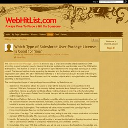 Which Type of Salesforce User Package License is Good for You? - WebHitList.com