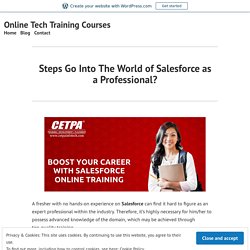 Steps Go Into The World of Salesforce as a Professional? – Online Tech Training Courses