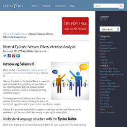 Newest Salience Version Offers Intention Analysis
