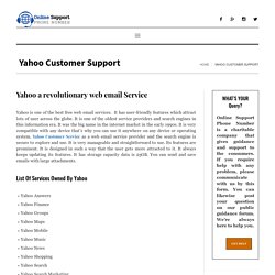 Yahoo - Salient Features - Yahoo Customer Service