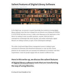 Salient Features of Digital Library Software