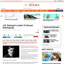 J.D. Salinger's Letter To Ernest Hemingway