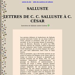 Salluste : Lettres de Salluste à César