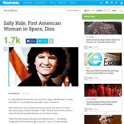 Sally Ride, First American Woman in Space, Dies