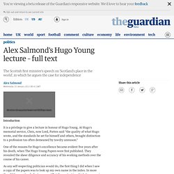 Alex Salmond's Hugo Young lecture – full text