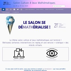 Salon Culture & Jeux Mathématiques - du 28 au 31 mai 2020