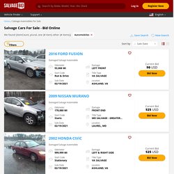 Salvage Cars for Sale in Online Auctions at Salvagebid