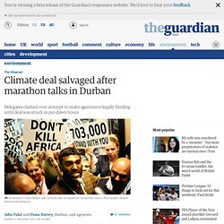 Climate deal salvaged after marathon talks in Durban