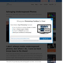 Salvaging Underexposed Photos - f64 Academy