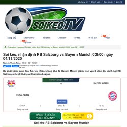 nhận định RB Salzburg vs Bayern Munich 03h00 ngày 04/11/2020