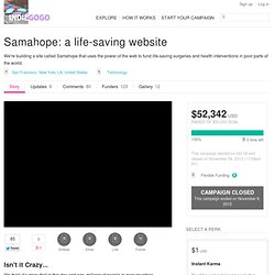 Samahope: a life-saving website