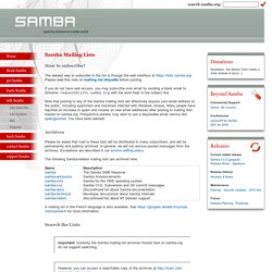 Samba - Mailing List Archives