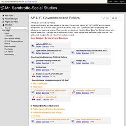 Mr. Sambrotto-Social Studies - AP U.S. Government and Politics