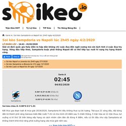 Soi kèo Sampdoria vs Napoli lúc 2h45 ngày 4/2/2020 - Soikeo IO
