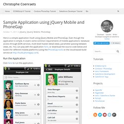 Sample Application using jQuery Mobile and PhoneGap
