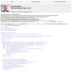Sample C#-Code: fast Gauss filter
